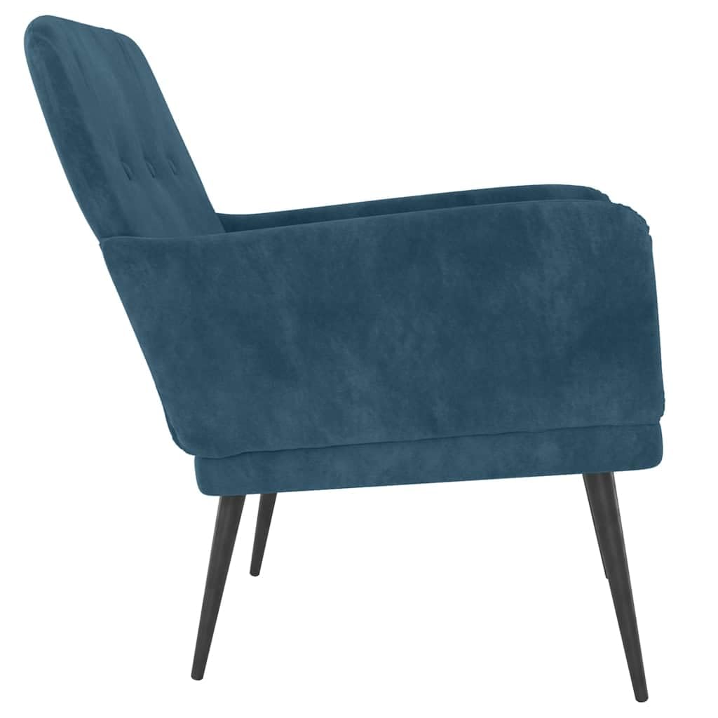 Poltrona relax, 62 x 79 x 79 cm, in velluto, comoda poltrona relax con struttura in metallo e imbottitura in schiuma, moderna poltrona da salotto per soggiorno e camera da letto, imbottita