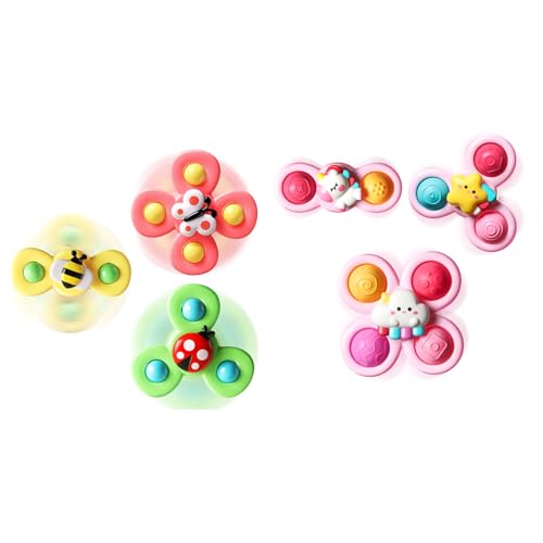 Image of ALASOU 6 PCS Suction Cup Rotating Toys(3 Farm+3 Unicorn) for Infant and Toddlers