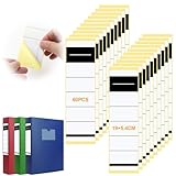Vasmeiy 60 Pezzi Etichette per Raccoglitori Larghi, 19×5.4cm Autoadesive per Raccoglitori, per Cartellette Larghe 8 cm, per L