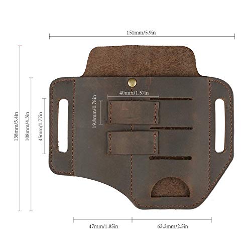 Viperade Pj13 Multitool Sheath Knife Flashlight Sheath + Pj14 Leather Tool Pouch Tape Measure Holder Pliers Pouch #TOP1