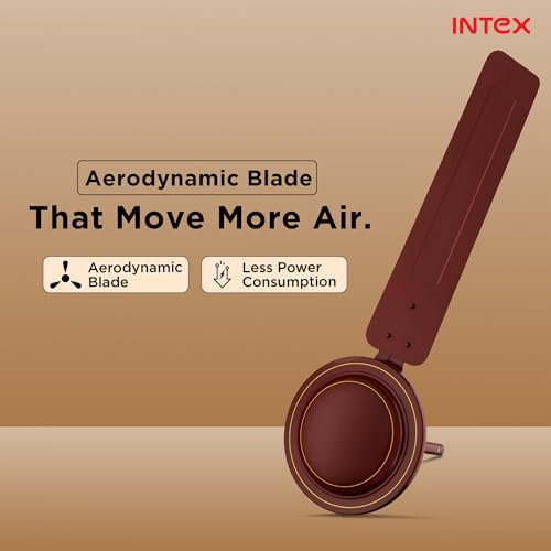Image of Intex Aero Jet 1200MM Ceiling Fan with High Speed 380 RPM | 210 CMM Air Delivery, Double Ball Bearing Motor | Rust Proof Body, Inverter Compatible | Low Noise Operation, 24 Month Warranty (Rich Brown)