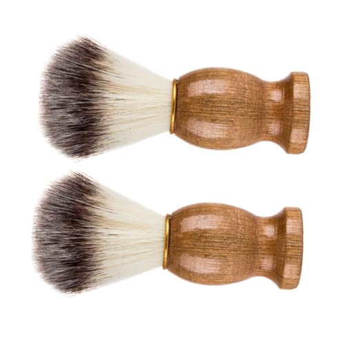 Outanaya 2Pcs Soft Bristle Shave Brush for Men Professional Vegan Shaving Brush for Creating Rich After Shave Cleaning Durable Design