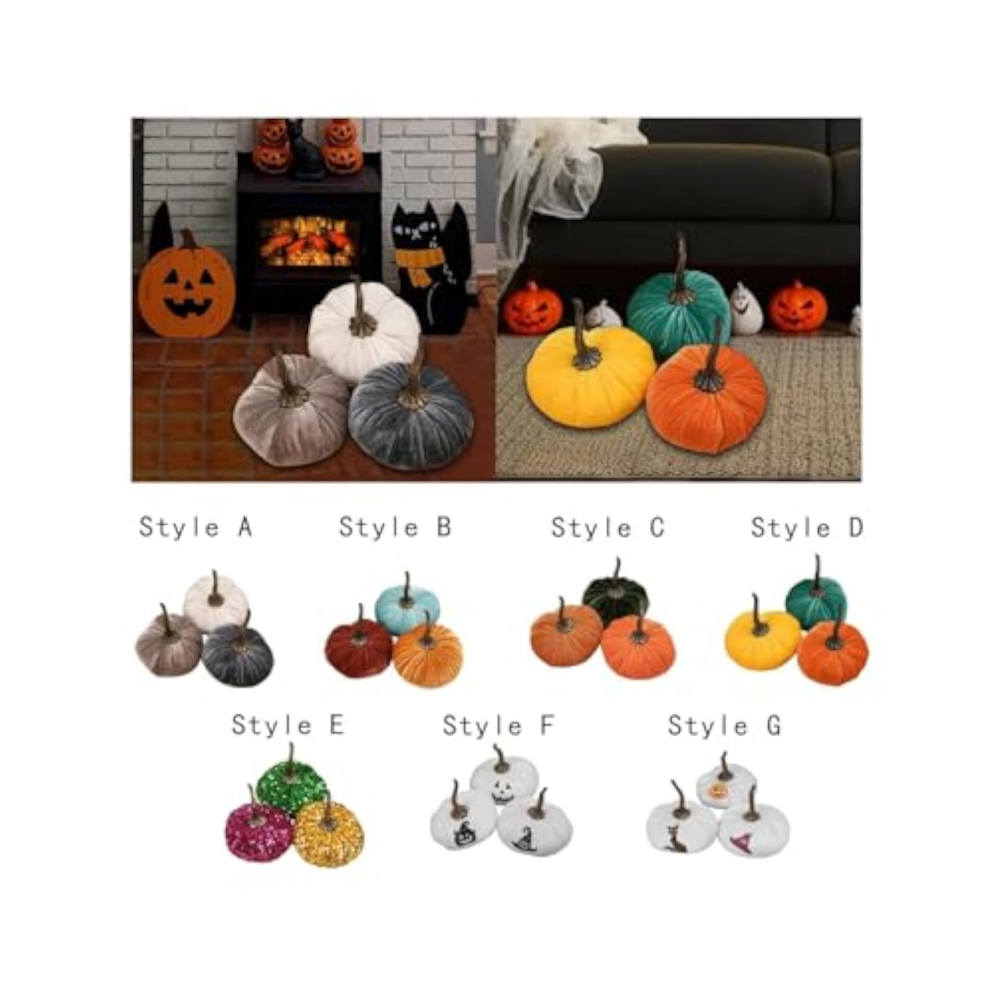 Thanksgiving Pumpkins Rustic Velvet Pumpkins for Home Decor