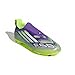 adidas F50 League Laceless Firm Ground Sneaker, Purple Rush/White/Lucid Lemon, 4 US Unisex Big Kid