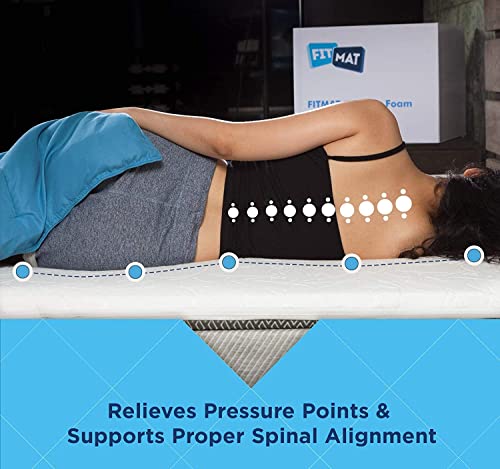 Image of Fitmat Orthopedic Memory Foam Mattress Topper for King, Queen Size Bed |Super Soft Made Memory Foam|Back Pain Relief| Easy to Use | Sleep Improvement (84x72 inch)
