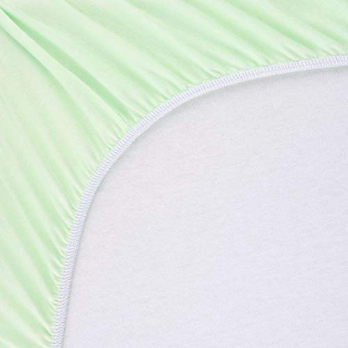 Image of SheetWorld Fitted Pack N Play Playard Sheet Compatible with BEKA Baby 4 in 1 Bassinet Bedside Sleeper 24 x 38 inches, 100% Cotton Jersey, Hypoallergenic, Butter Soft, Soft Mint, Made in USA