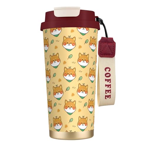 タンブラー 可愛い 柴犬 緑 唐草 マグボトル コーヒーカップ 水筒 保温 保冷 ウォーターボトル 蓋付き ストロー付き 直飲み おしゃれ プレゼント