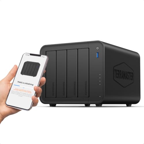 TERRAMASTER F4-425 4-Bay NAS Storage – Intel x86 Quad-Core CPU, 4GB RAM, 2.5GbE LAN, Network Attached Storage Multimedia Server for Home Users (Diskless)