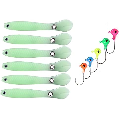 East Rain Bionic Dying Loach Soft Jerkbait with Jigs Hook for Saltwater Freshwater Fishing(6.1g/0.22oz. 10cm/3.94inch 6 Colors Option) Cover