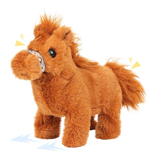 Easfan Walking Pony Toy Plush Interactive Pony Electric Plush Pet Toy with Sound Stuffed Animal Christmas Birthday Gifts for Kids Toddlers,8
