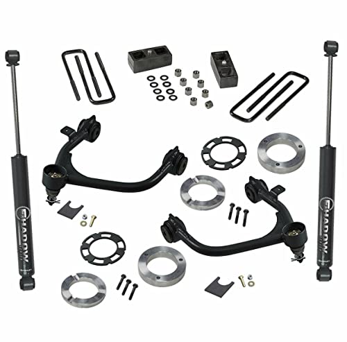 Superlift | 3900 | 3" Lift Kit - Complete Lift Kit With Rear Superlift Shadow Series Shock & Front Upper Control Arms | Fits 2019-22 Chevrolet Silverado/Gmc Sierra 1500 (Won't Fit Trailboss/At4) #TOP3
