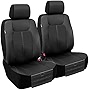 Season Guard Dakota Truck Seat Covers; Universal Fit for Large or SUV; Heavy Duty Design; Front and Rear Storage Pockets, Built-in Molle Style Organizer; Semi-Custom Fit; Faux Leather; 2pcs, Black