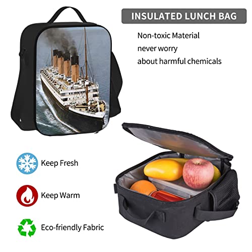 Haveia 3 Piece Backpack Set Titanic Print School Bag,Travel Camping Daypack Students Bookbag Pencil Case Lunch Bag Combination #TOP6