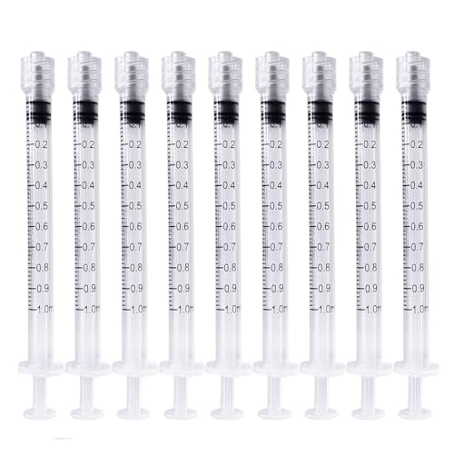 30Pack 1ml Luer Lock Syringe without Needle Small Syringes Professional,Individually Sealed