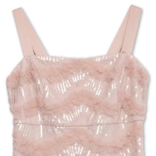 Speechless Girls' Sleeveless Square Neck Textured Ruffle Sequin Mini Dress3