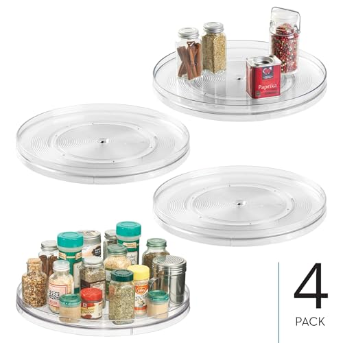 Image of iDesign Plastic 14.5-Inch Round Lazy Susan Organizer, Set of 4, Clear