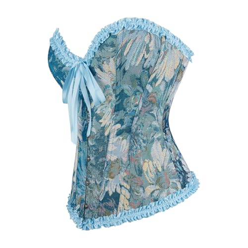 Vintage Floral Jutrisujo Corset for Women Bustier Lace-Up Top