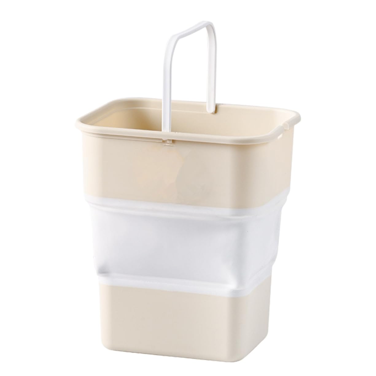 BUGUUYOCar Trash Bin Portable Trash Can Trash Can Car Accessories Beige Mini Trash Bin Plastic
