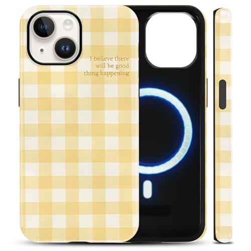 Coque antichoc iPhone 13 jaune MagSafe fin protégeant des chutes et rayures