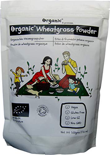 Hierba de Trigo en Polvo, crudas/Wheatgrass, EU, Certificado 100% ORGÁNICO, Puro, Natural, 500g
