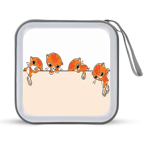Funny Cats CD Holder 40 Capacità DVD Caso Disco Protettivo Storage Organizer Bag per Auto Casa Viaggio