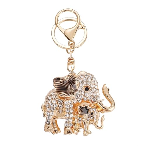 Porte-clés éléphant strass thaïlandais pour personnaliser votre sac à main