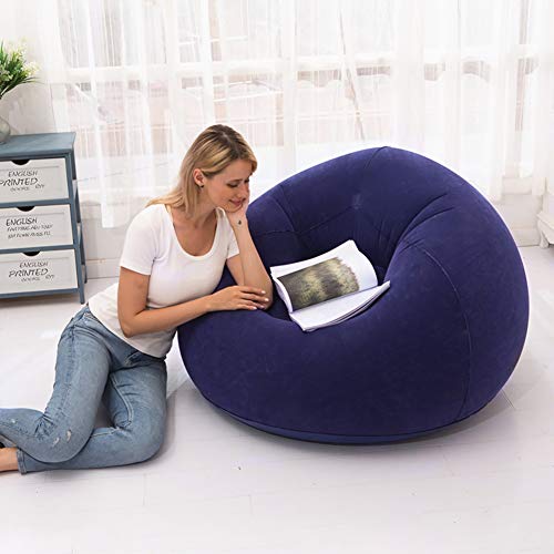 Ninefox Beanless Bag Inflatable Chair, Air Sofa Inflatable Lazy Sofa Chair Bean Bag Gamer Recliner, Inflatable Lazy Sofa Washable Living Room Lounger Bedroom Bean Bag Chair Ultra Soft(Blue) #TOP5