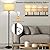 Floor Lamps for Living Room, Stepless Dimmable Standing Lamp, Modern Floor Lamp with Rotary Switch, White Linen Shade, 9W Led Bulb Included(1000LM,2700K), Tall Lamp for Bedroom, Office, Farmhouse