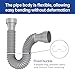 Oblectatio Double Sink Drain Pipe Kit - Expandable Flexible P-Trap for 1 1/2