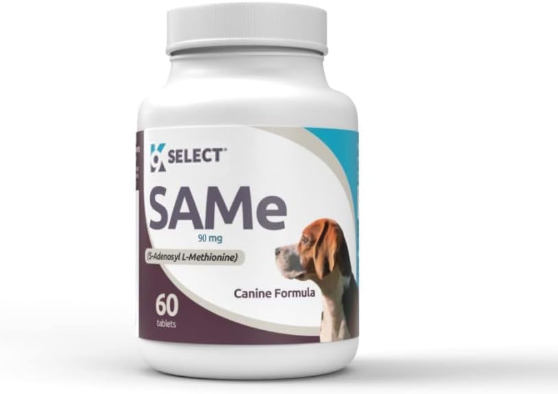 K9 Select SAM-e for Dogs, 90mg - 60 Tablets, Cognitive and Liver Supplement for Dogs