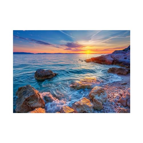 Decoration murale photo paysage marin WODJEM tableau abstrait 80x120cm sans cadre