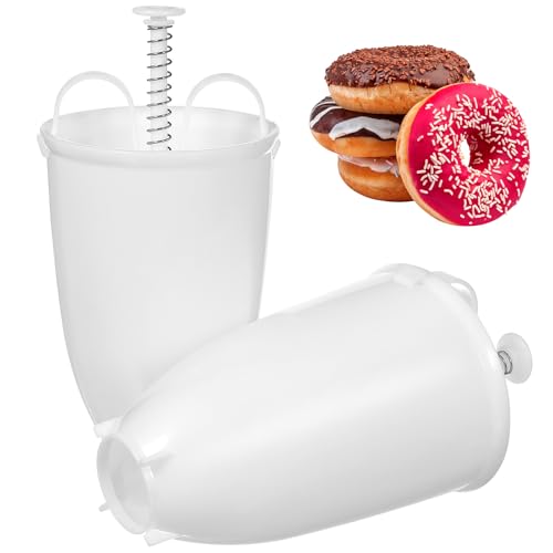 OSOLADY Molde para Hacer Donas de Postres 2 Piezas, Herramienta Confiable de Pp Alimenticio Color Claro, Máquina Casera para Hornear Donuts Pequeñas y Rosquillas, Adecuado para Repostería