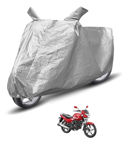 Image of Auto Hub Waterproof Bike Cover Compatible with Hero Achiever 150 Dustproof, UV Protection Two Wheeler Bike Achiever 150 Cover - Metallic Silver