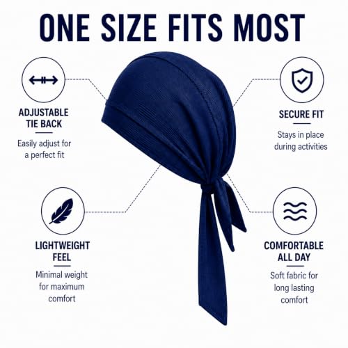 Image of GG BAI Cottrise Sikh Religious Patka Headwear Sweat Wicking Doo Rag Cooling Dew Rag Helmet Liner Hat Large Motorcycle Head Wrap Bandana Skull Caps for Men and Women