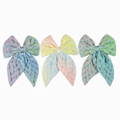 Image of Radhu & Kabby Trendy Hair Bow Clip For Women /Girls | Comfortable Hair Accessories | Best Gift | Fancy & Stylish | Anti-Hair Breakage Hairclips | Multicolor | Same As Pic | 3 Pcs