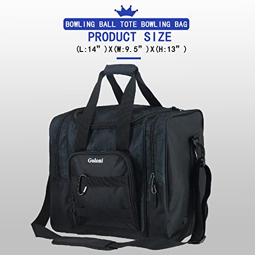 Goloni | Bowling Ball Bag For Singer Ball With Padded Ball Holder, 2 Pockets Fit Bowling Shoes Up To Mens Size 14 And Accessories #TOP1