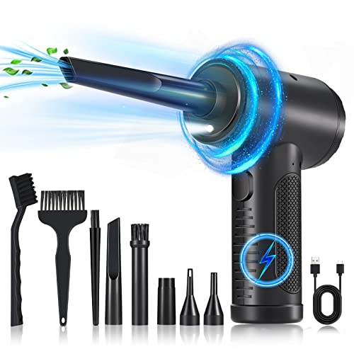 Compressed Air Duster, Keyboard Cleaner - Replace Compressed Canned Air - Portable Electric Air Duster Reusable Rechargeable Air Blower For Computer Keyboard Electronics Pet House - 91000Rpm / 7500Mah #TOP21