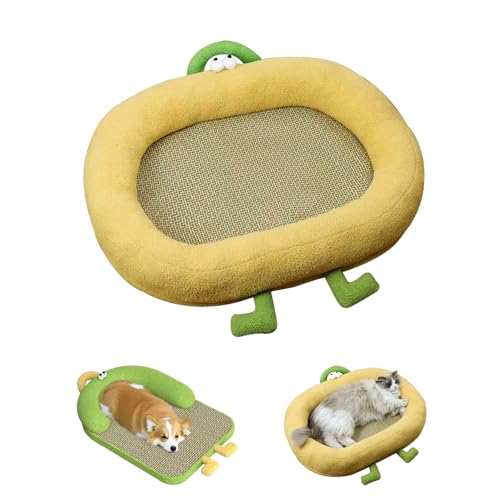 ペットベッド 犬 猫 ベッド クッション ペット用クールマット 枕付き ペットベッド 接触冷感 犬 冷却マット 夏 通気性 滑り止め 取り外し可能 洗える犬用クールソファ 猫ベッド 快適性 暑さ対策 ハンドル付き ペット用 ひんやりマット 犬猫兼用 夏用ク