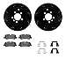 Dynamic Friction Company Rear Brake Rotors-Drilled and Slotted-Black with 5000 Euro Ceramic Brake Pads includes Hardware 8612-11006