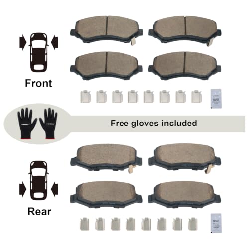 Image of HUSCH Front & Rear Ceramic Brake Pads Fit For Dodge Nitro, For Jeep | Clean Wheels, Quiet, Short Braking Distance, Responsive Braking, Long Service Life, for Various Weather, Road Performance