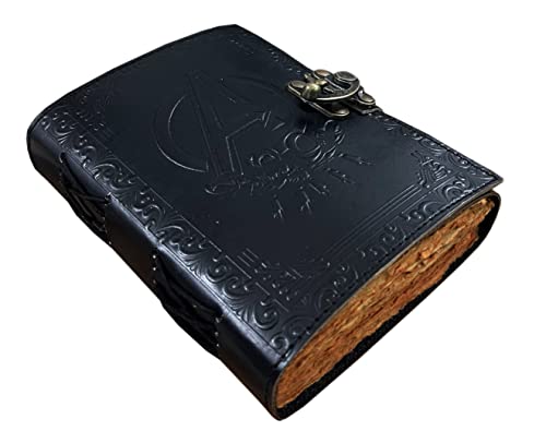 Product Image of the Journal For Women Leather Vintage Journal Avenger Marvel Gifts For Men Tree Of Life Antique Handmade Deckle Edge Vintage Paper Leather Bound Journal 5X7 Marvel, Black