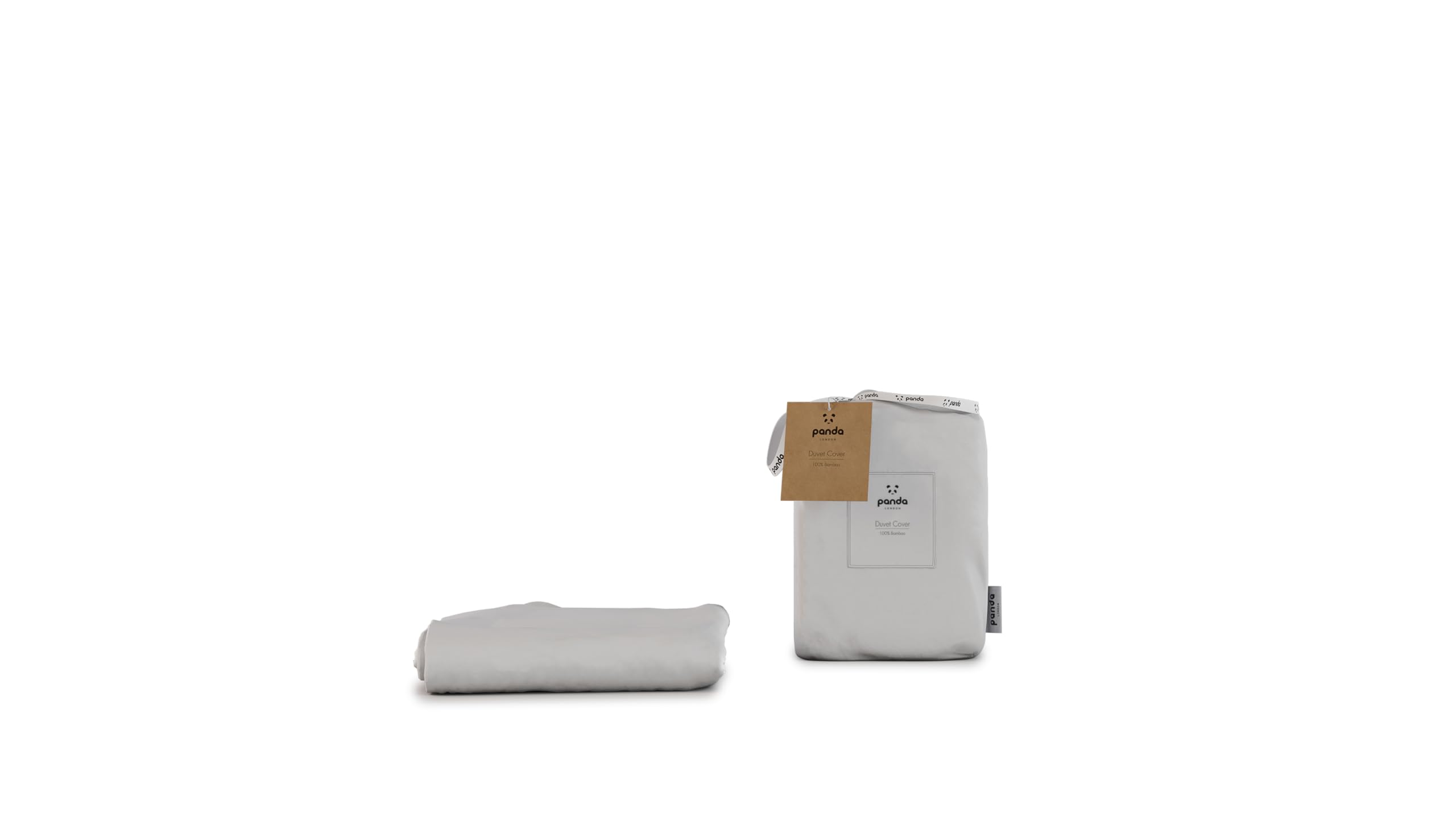 Panda Pure White Panda® 100% Bamboo Organic Uk Double Duvet Cover, | Soft & Breathable | Hypoallergenic & Antibacterial | High Thread Count | Natural Choice For Skin & Hair | Thermoregulating