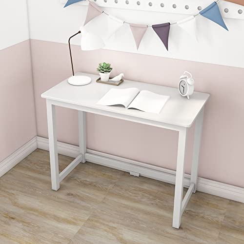 Max & Lily Solid Wood Desk, 40 Inches, White by Max & Lily - Image 5