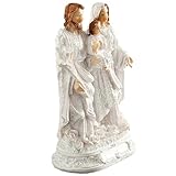 VICASKY Heilige Familie Statue aus Resin Religiöse Tischdekoration für Wohnzimmer und Kirche Handgefertigte Christliche Figuren Stilvolle Wohnkultur Festliche Weihnachtsornamente