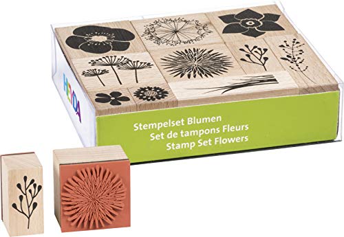 Preisvergleich Produktbild HEYDA 20-4888690 Stempel SET 10.tlg. Stempelkissen / Blumen