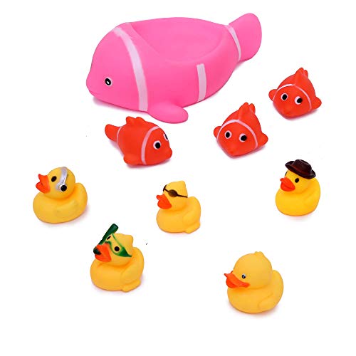 Preisvergleich Produktbild Flanacom Badeenten Quietscheenten Set - Baby Wasserspielzeug Badespielzeug Badewannenspielzeug - Kinder Spielzeug für die Badewanne - Scherzartikel (Set 3)