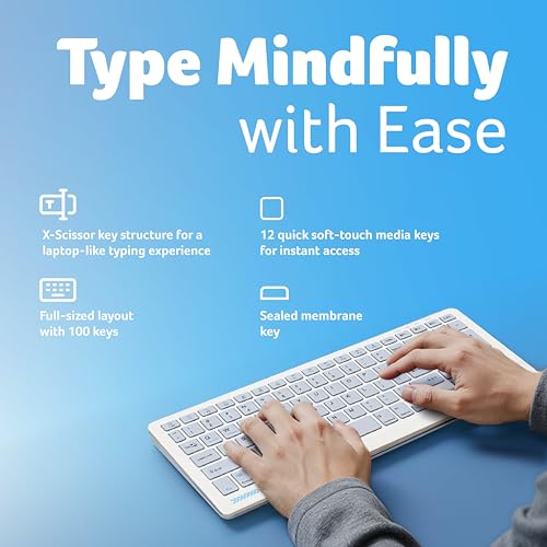 Image of Acer ZenKeys Duo Wireless Keyboard & Mouse Combo | 2.4 GHz + Bluetooth | Rechargeable 500 mAh Type-C | 99-Key Silent Keyboard | 1600 DPI Optical Mouse | 10m Range | Windows /macOS /Linux Compatible