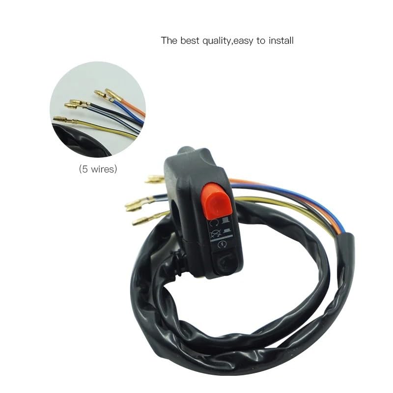 Interruptor de manillar de motocicleta de 12V derecho para Yamaha con bocina y encendido 7