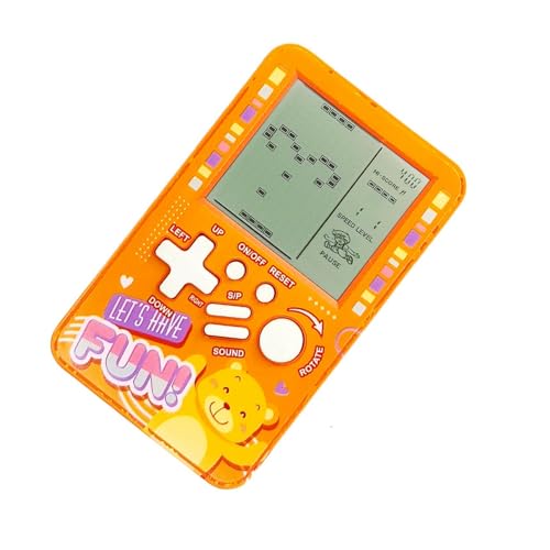 CZT Consola de Juegos Poket Block Juegos de Ladrillos Retro Integrados Juego electrónico Máquina de Juegos portátil Jugador Dispositivo de Juego niñas y niños (Orange)