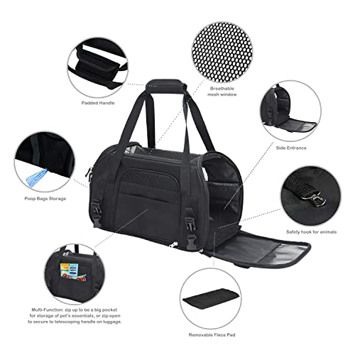 Image of Jespet Airline Approved Soft-Sided Kennel Pet Carrier Travel Handbag